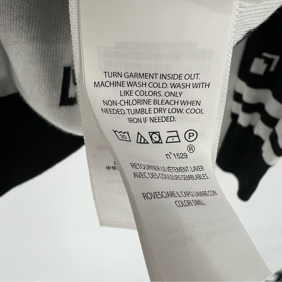 Polo Golf Ralph Lauren Large V-Neck Pullover‎ Sweater Black Whit Print Cotton - Picture 10 of 13